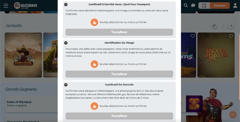 justificatif domicile alexander casino