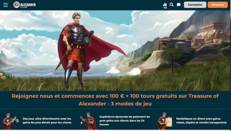 page d'accueil alexander casino