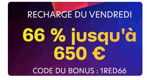 capture d'écran bonus vendredi 1red casino