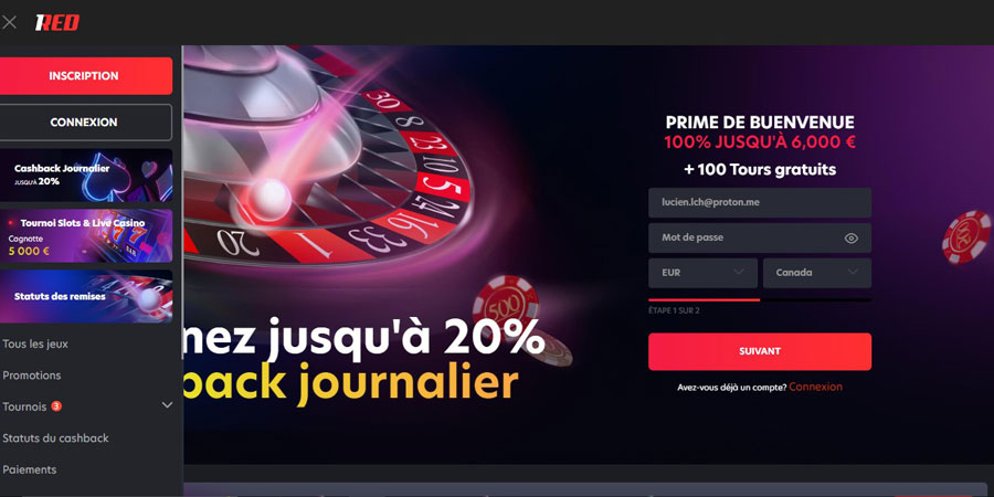 interface 1red casino