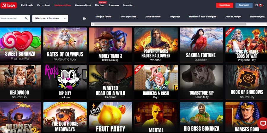 31bets casino dispose d'une ludothèque aussi bien qualitative que quantitative