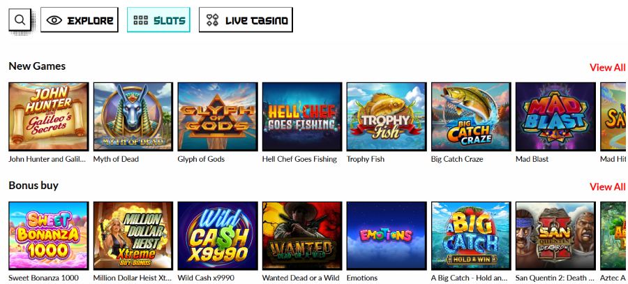 Les jeux de machines à sous sur Manga Casino