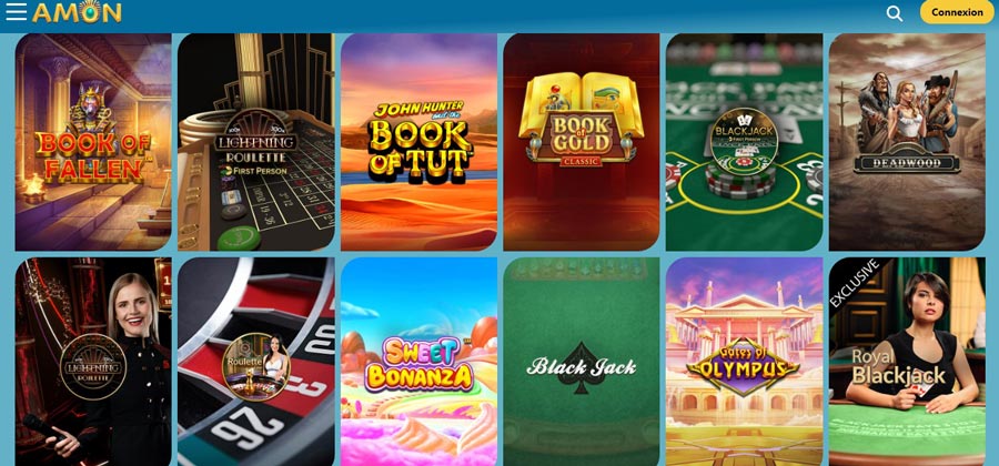 amon casino propose une belle collection de jeux de casino