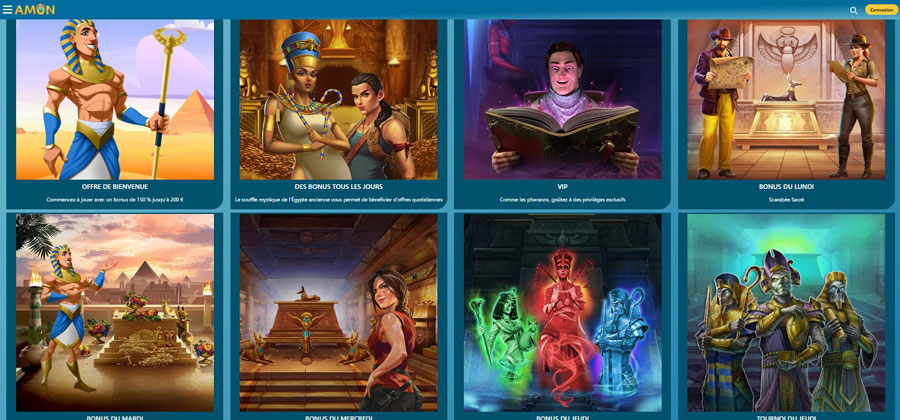 les offres promotionnelles sont fréquentes sur amon casino