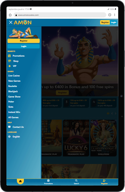 version mobile galaxy tab amoncasino