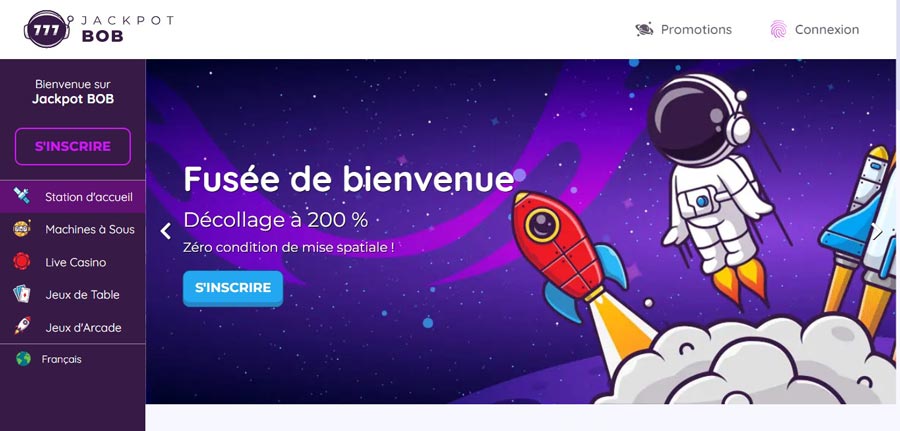 capture d'écran bonus jackpot bob casino