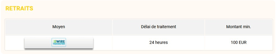 Capture d'écran retrait cazino stars