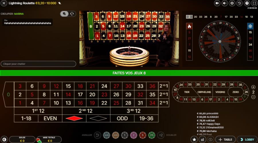 lightning roulette d'evolution gaming funbet casino
