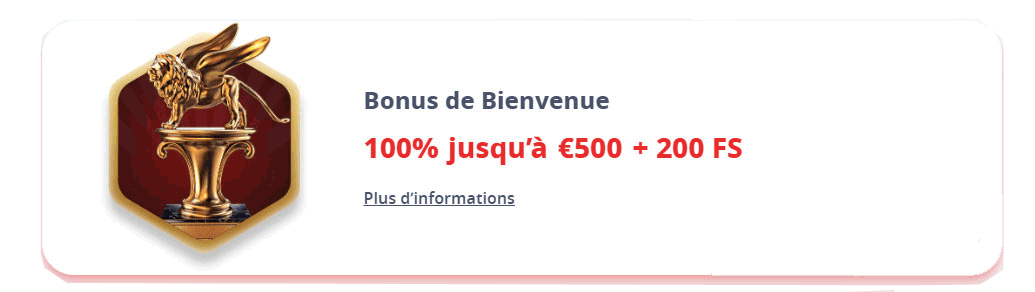 bonus de bienvenue casino infinity