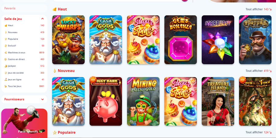 jeux de casino sur casino infinity