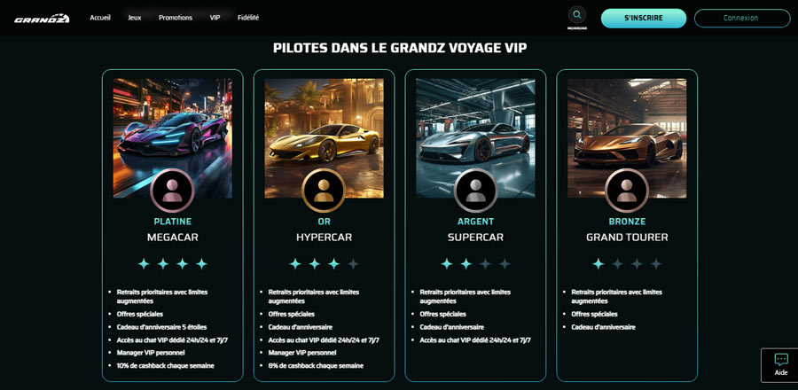 grandz casino votre fidélité est généreusement récompensée