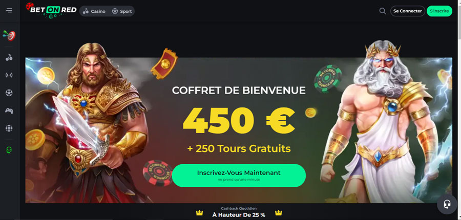 Capture d'écran bonus betonred casino