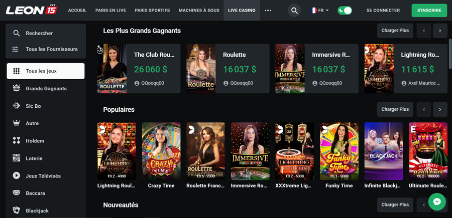 retrouvez les grands classiques de jeux de casino live leonbet