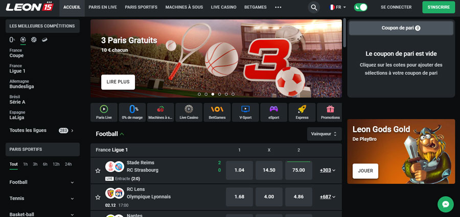 inscription sur leonbet étape 1