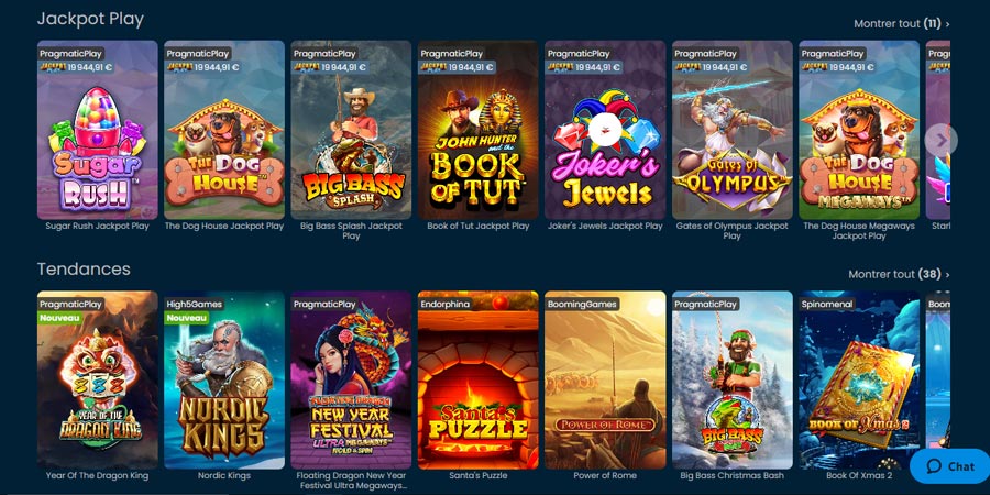 + 3 000 jeux de casino disponibles