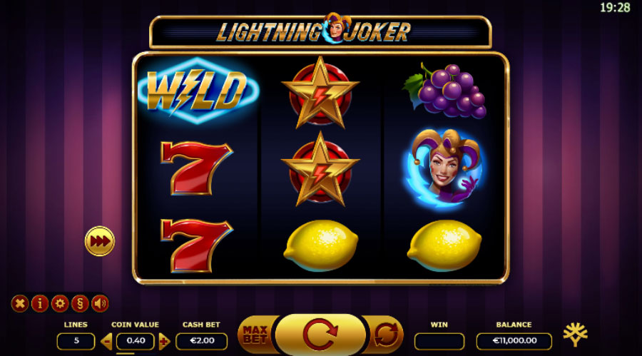 machine à sous lightning joker de yggdrasil gaming