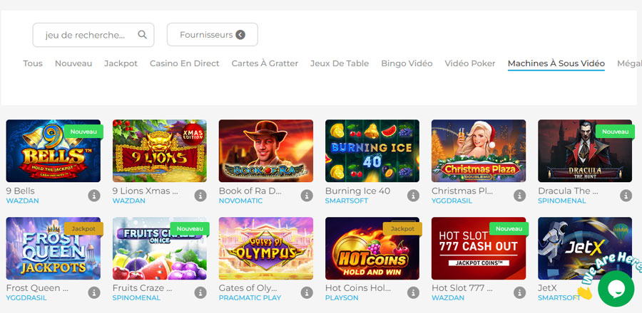 Capture d'écran des machines à sous sur Wolfy Casino