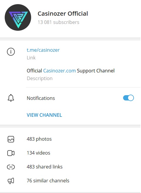 casinozer telegram