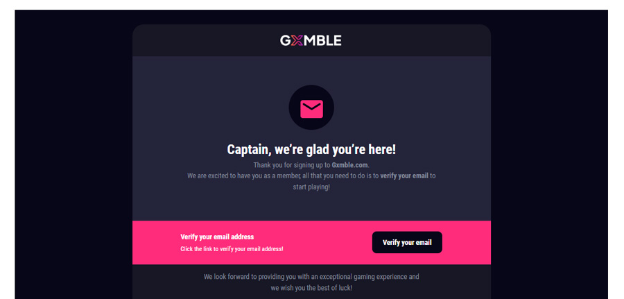 inscription gxmble casino étape 3