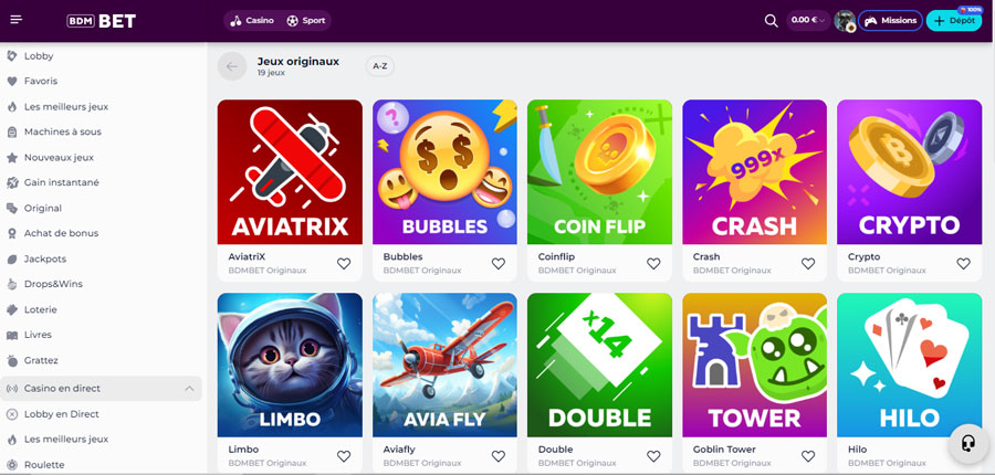 Mini jeux BDMBET