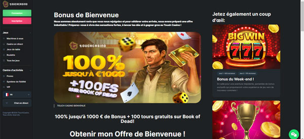 un bonus de bienvenue généreux touch casino