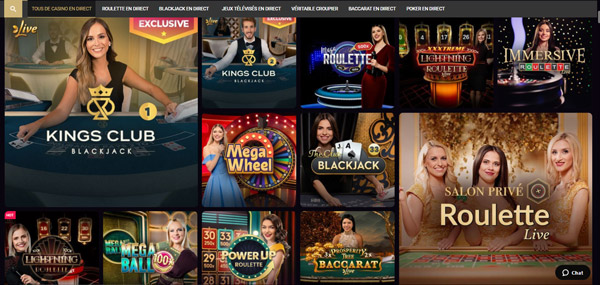 Capture d'écran casino live SlotsVil