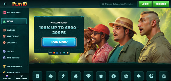 inscription sur playio casino étape 1