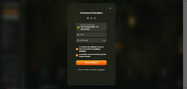 inscription sur cashwin
