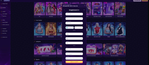 inscription étape 4 nova jackpot