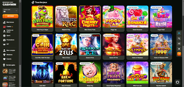 jeux sur cashwin