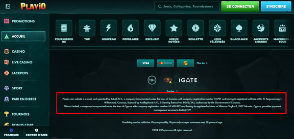 jouez en toute sécurité sur playio casino