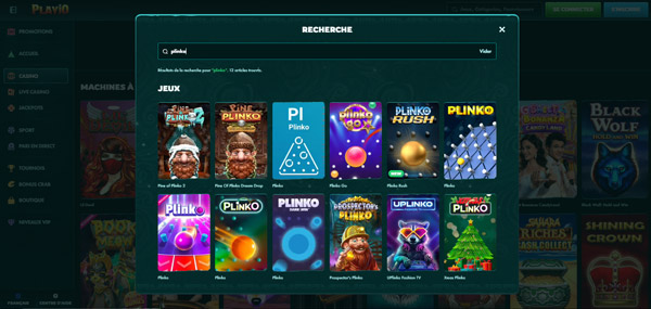 diverses variantes du mini jeu plinko disponibles playio