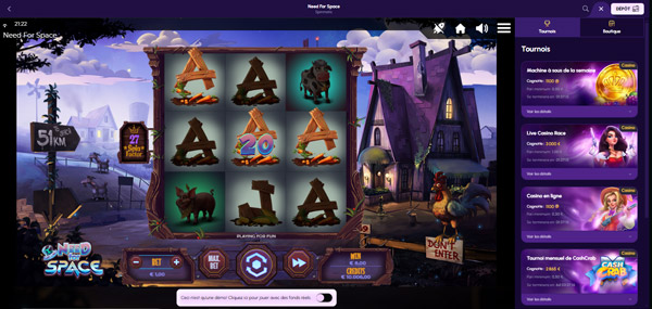 mini-jeu Need For Space sur Nova Jackpot