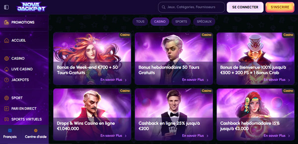 promotions nova jackpot