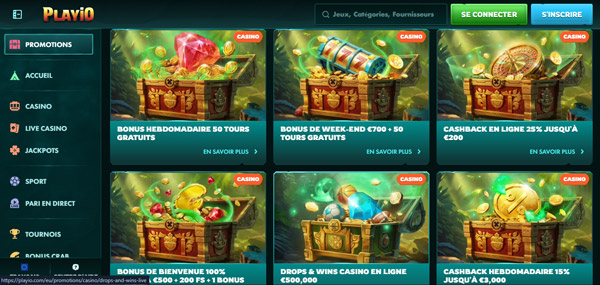 des promotions très intéressantes playio