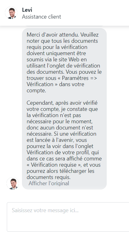 live chat vérification playio casino