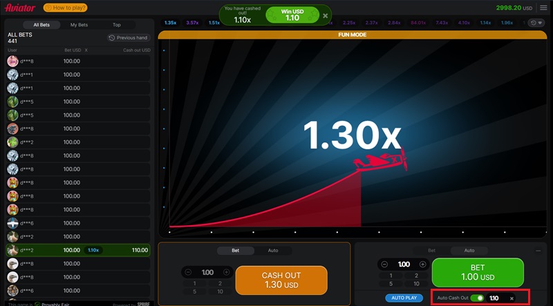 aviator de spribe funbet casino