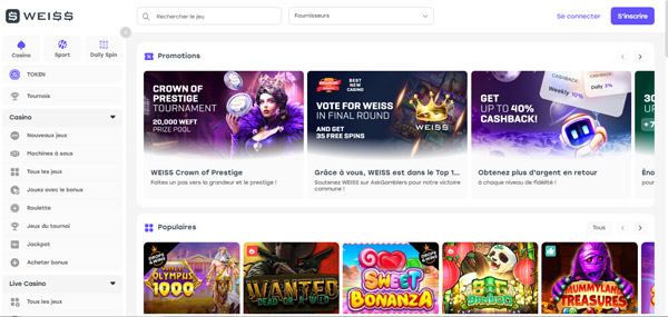 d'accueil weiss casino