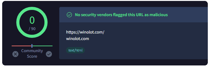 capture d'écran securité winolot casino