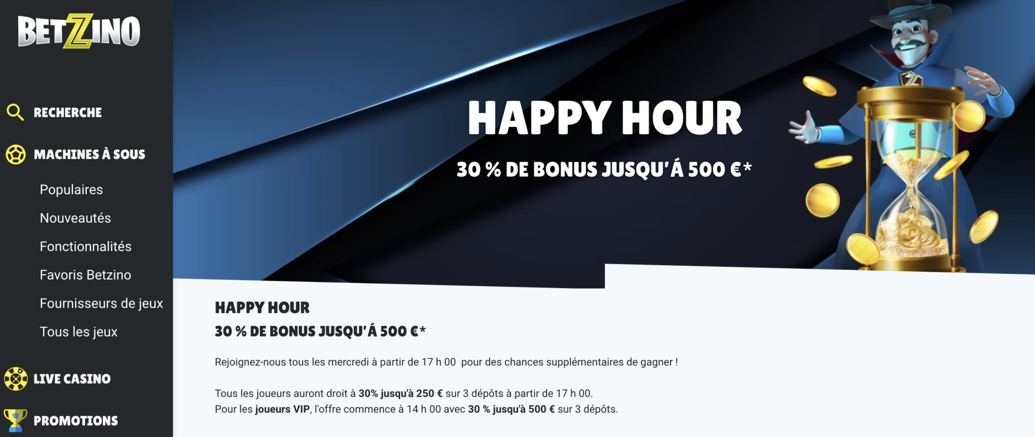 happy hour sur betzino