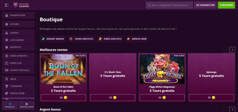 boutique malina casino