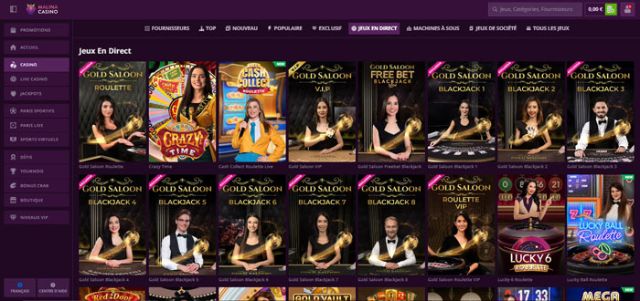 casino en direct malina casino