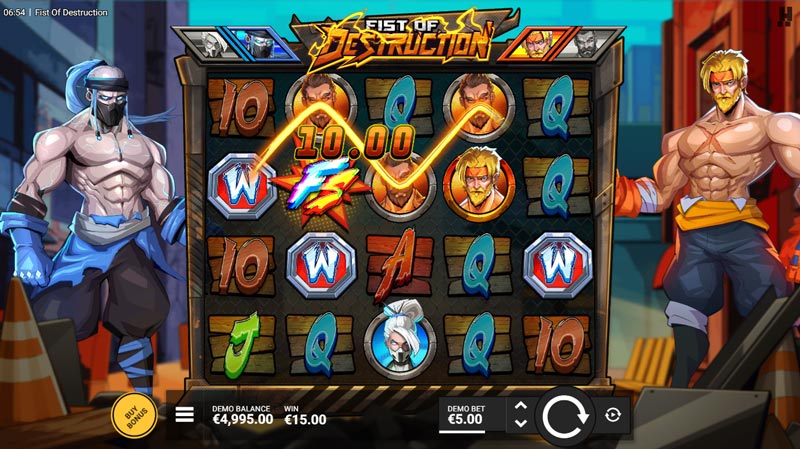 machine à sous first of destruction de hacksaw gaming