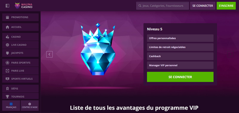programme vip de malina casino