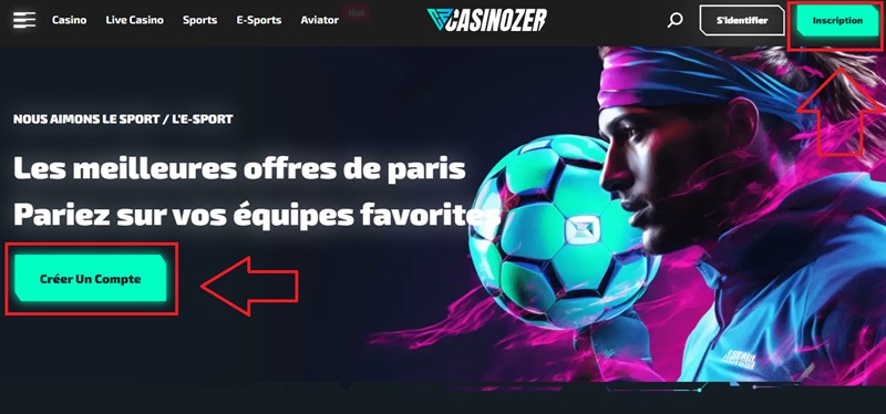 inscription sur casinozer