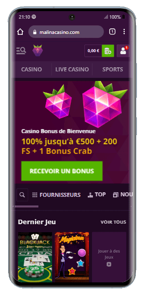 version mobile malina casino