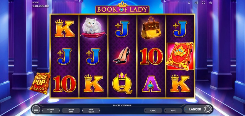 Capture d'écran slot Book of Lady