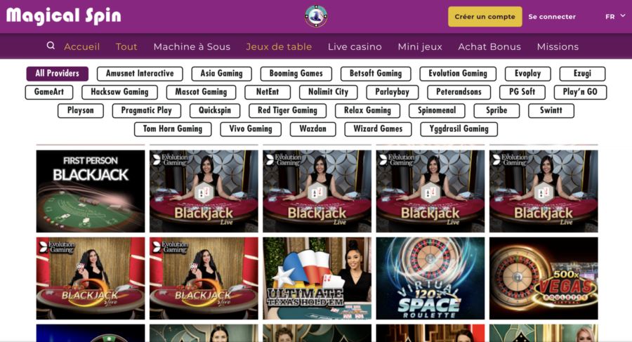 blackjack magical spin