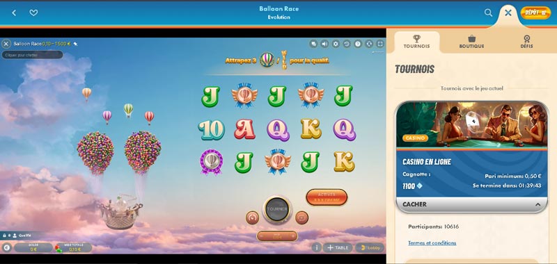 balloon race de evolution gaming vegasino