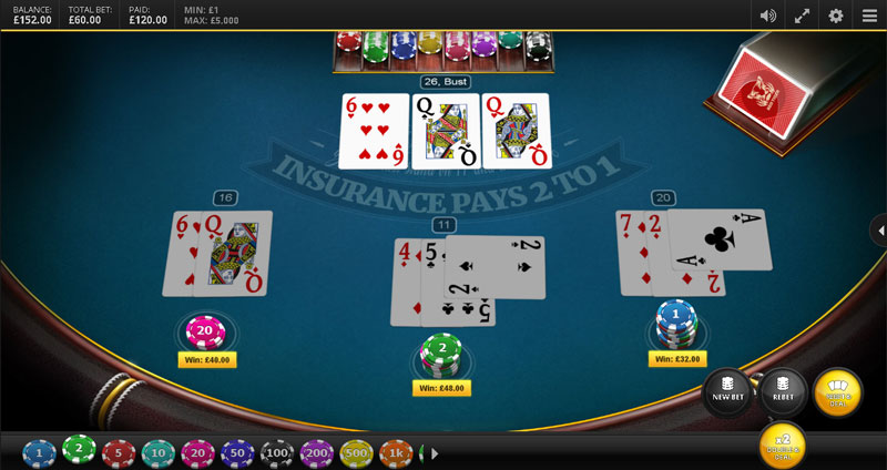 capture d'écran classic blackjack